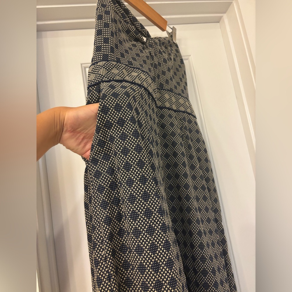 SOLD - Elevenses Navy and Cream A-Line Pantsuit